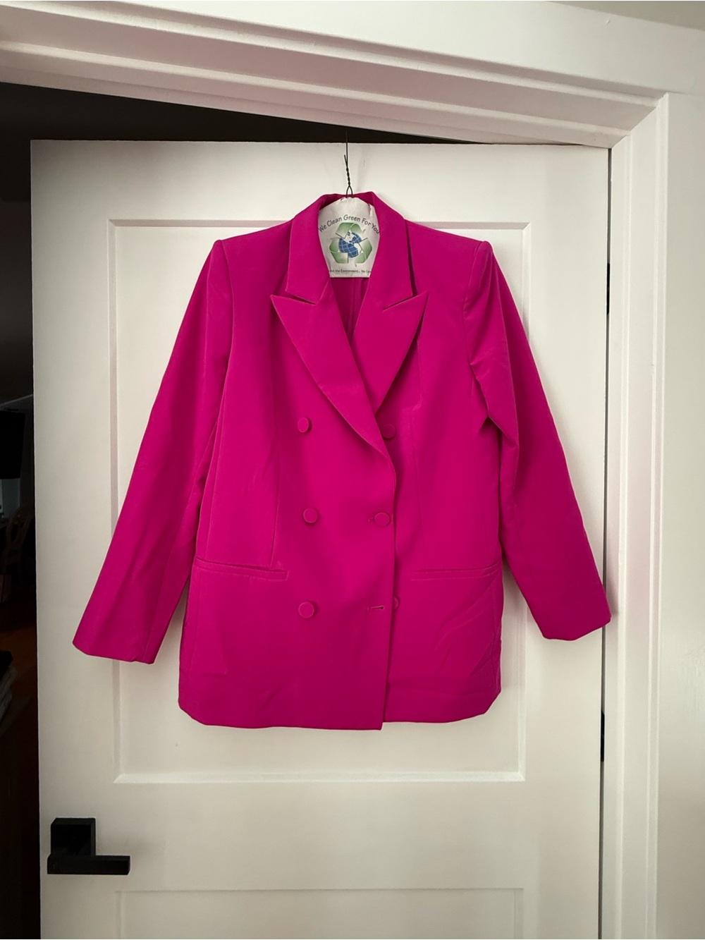 Express Women's Double-Breasted Hot Pink Blazer